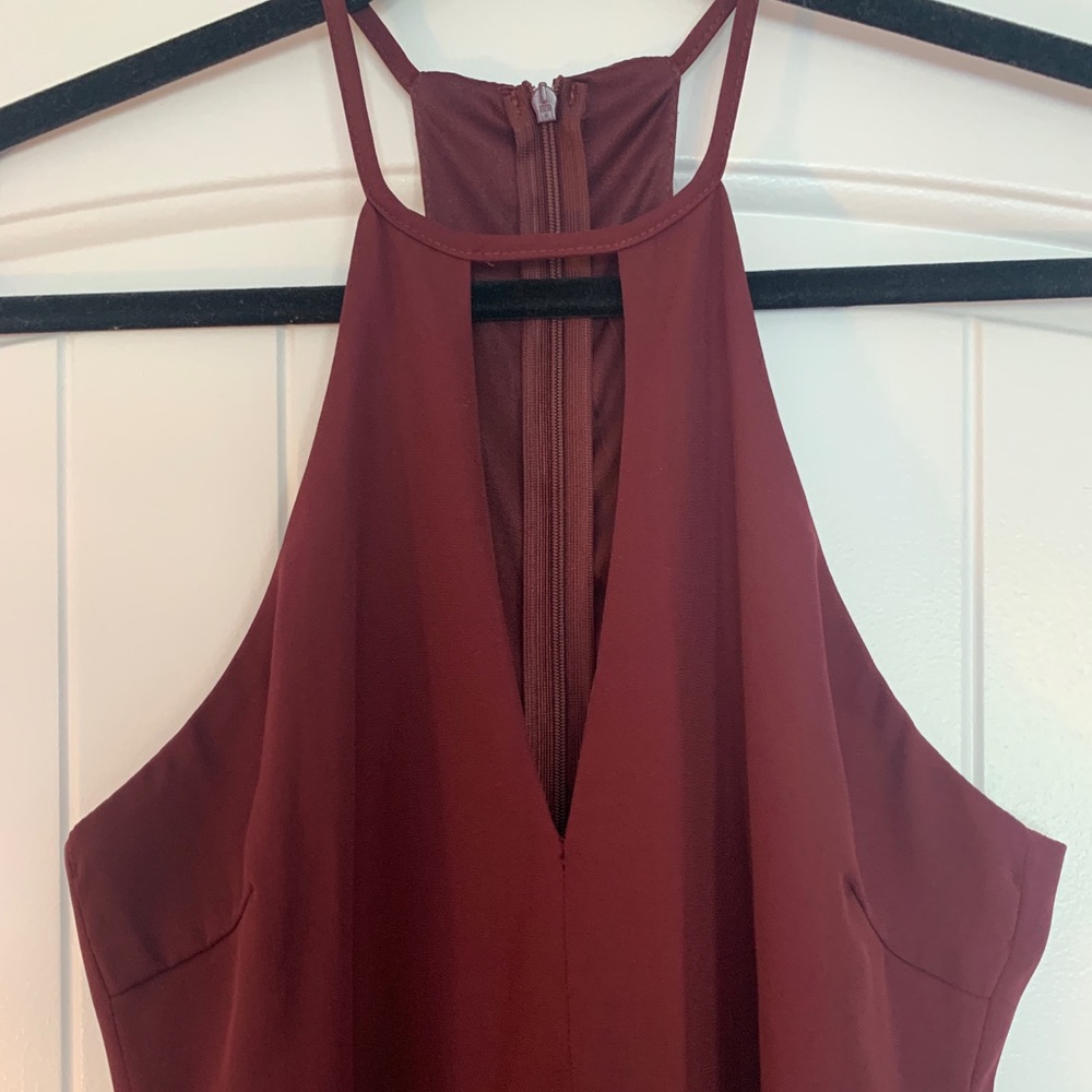 Lulu’s long formal maroon dress